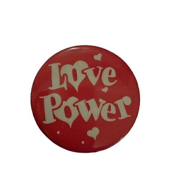 Vintage pin button pin back love power - Picture 1 of 2